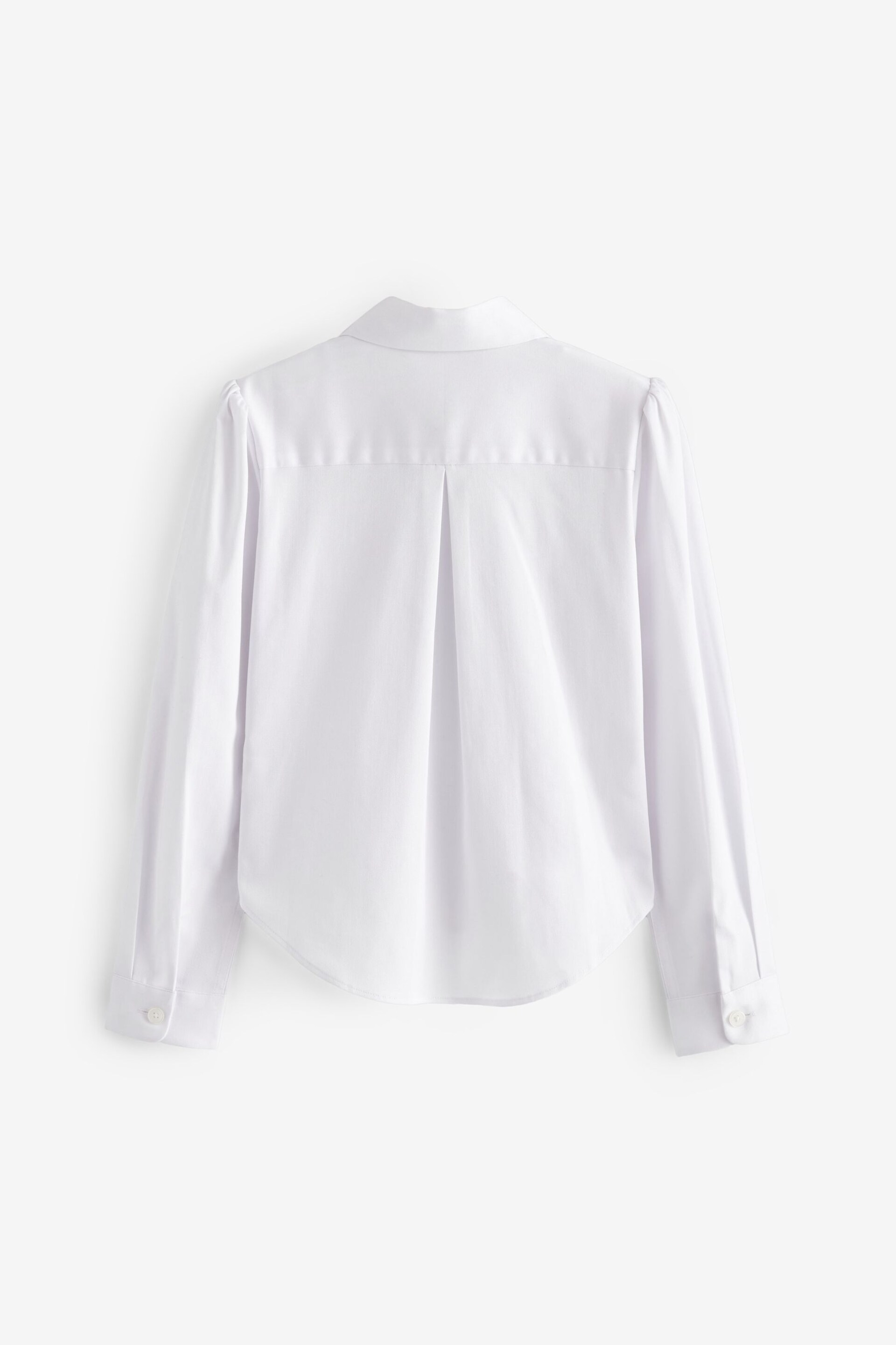 Clarks White Long Sleeve Girls Lace Trim School Shirt - Image 8 of 10