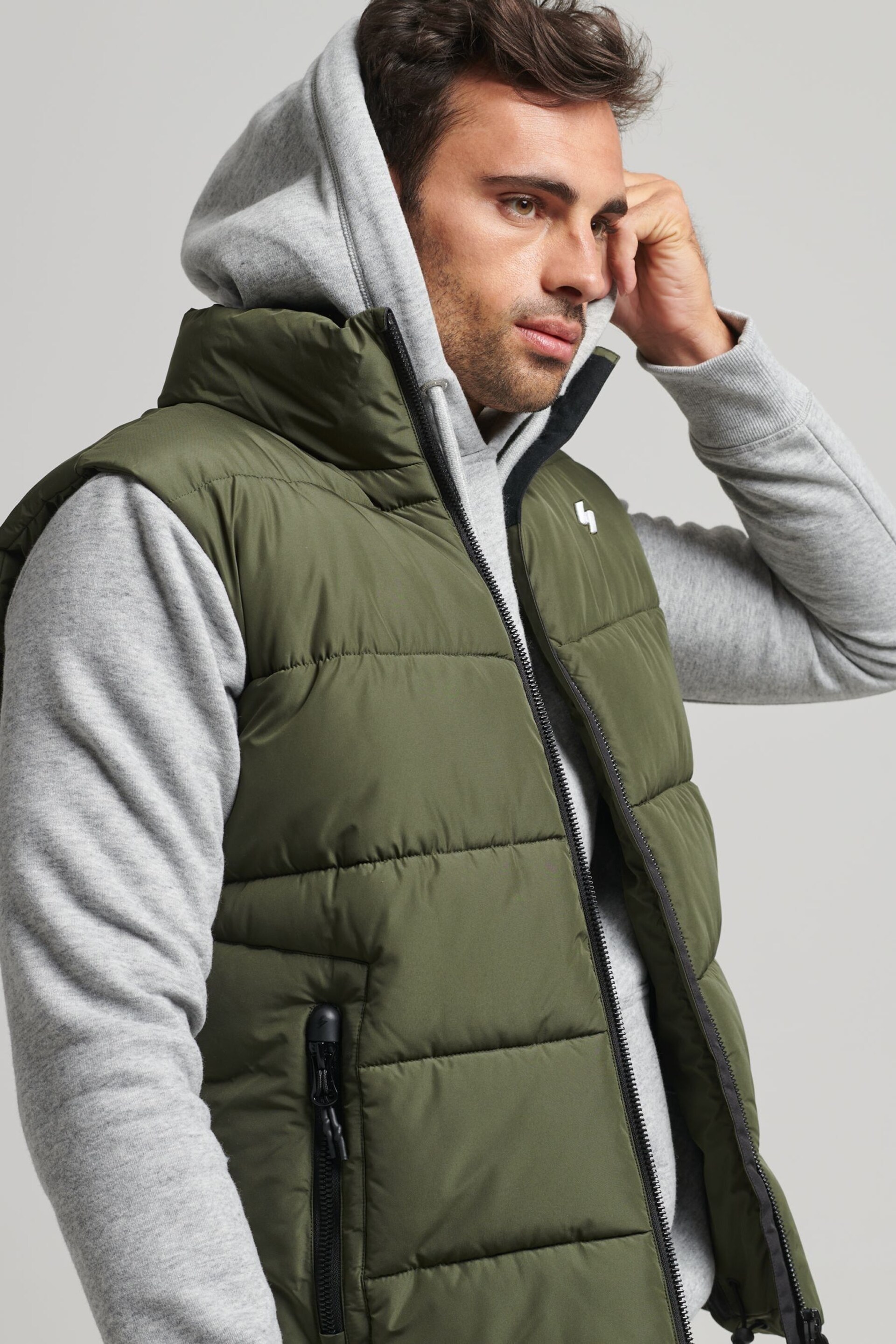Superdry Green Sports Padded Gilet - Image 4 of 7