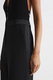 Reiss Black Sienna Extreme Split Wide Leg Trousers - Image 4 of 6