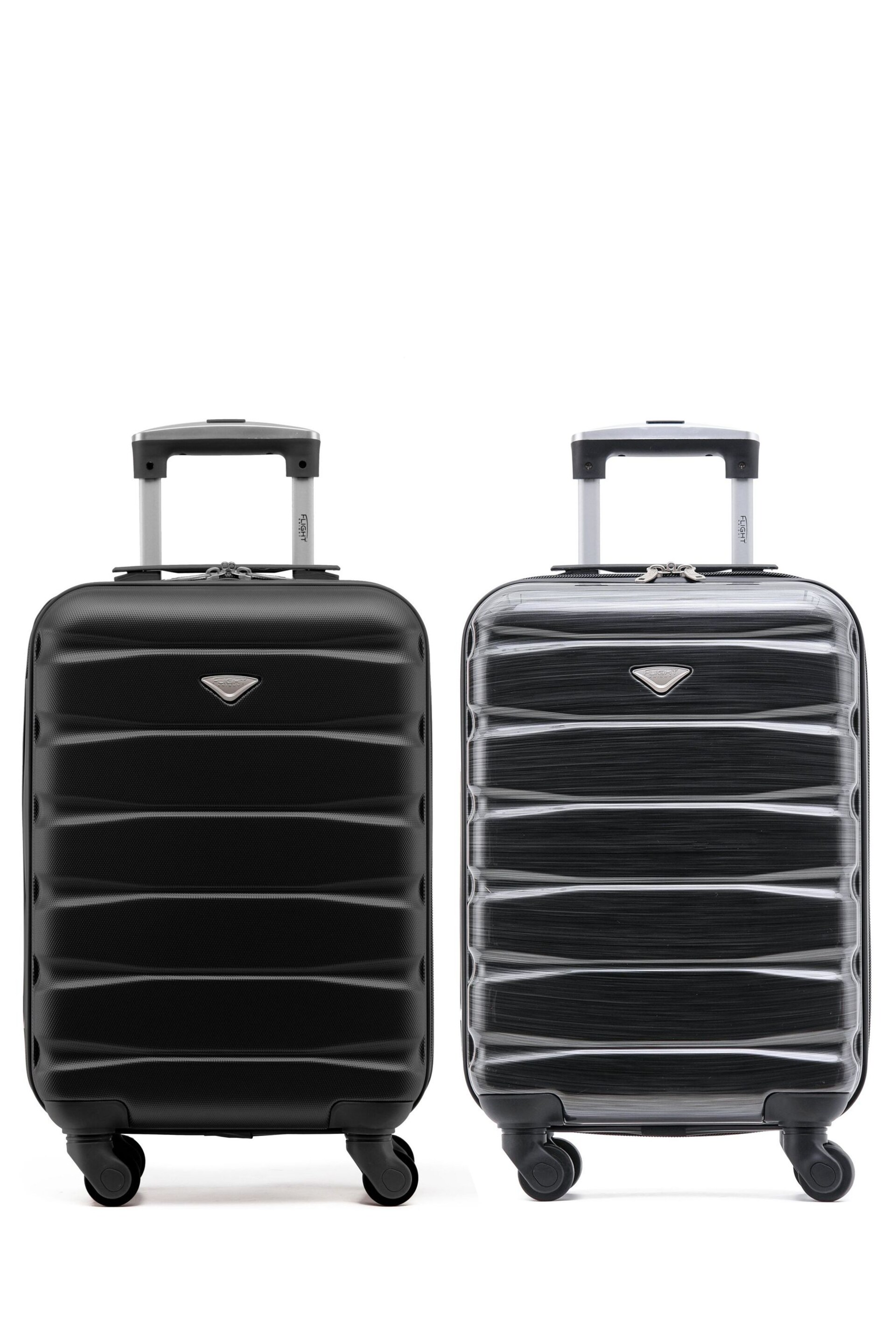 Flight Knight EasyJet Overhead 55x35x20cm Hard Shell Cabin Carry On Case Suitcase Set Of 2 - Image 1 of 9