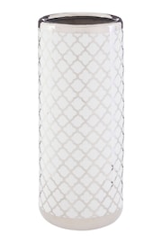 Fifty Five South White/Silver Renne Ceramic Umbrella Stand - Image 4 of 4