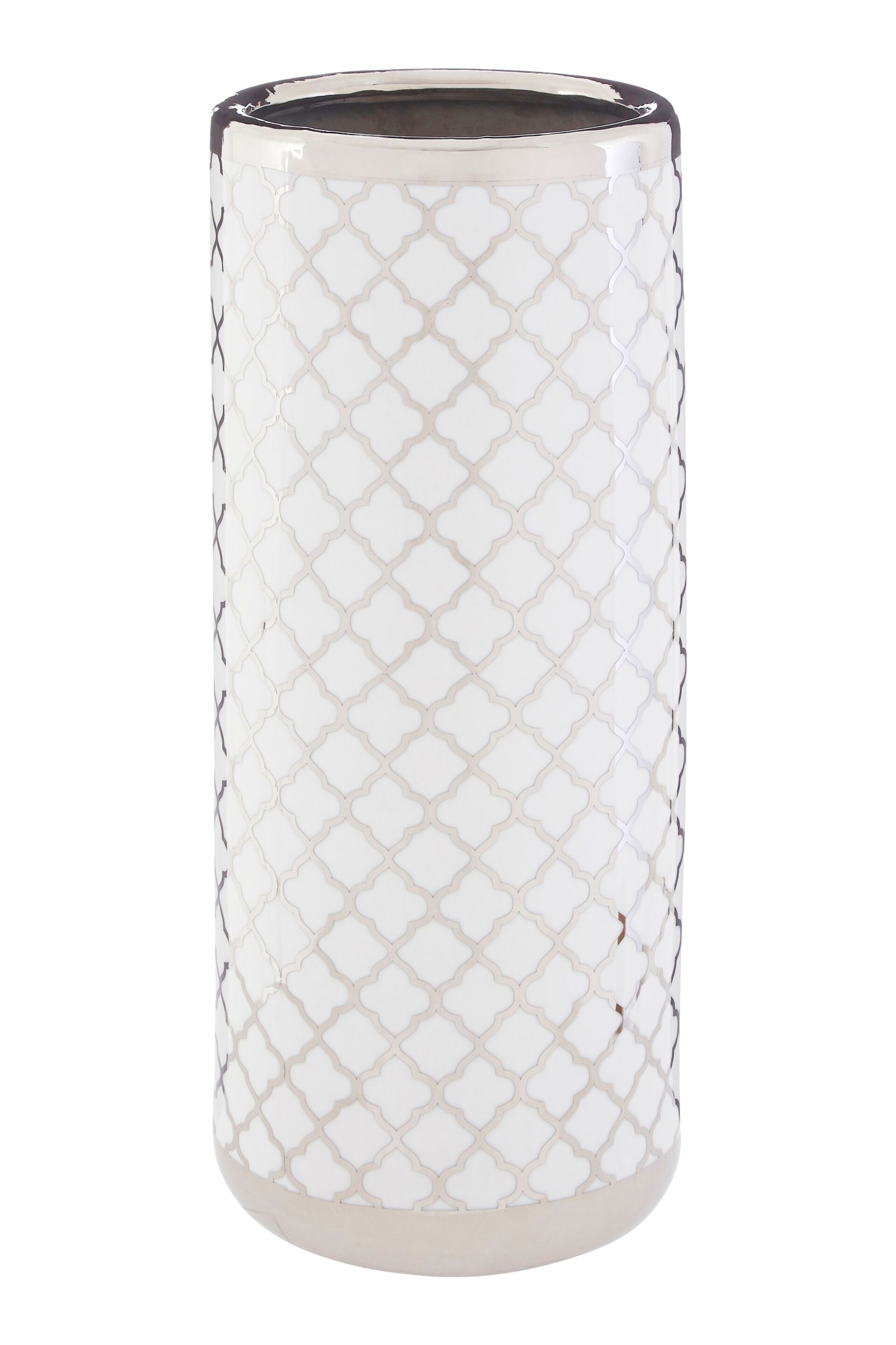 Fifty Five South White/Silver Renne Ceramic Umbrella Stand - Image 4 of 4