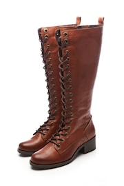 Moda In Pelle Hailey Lace-Up Knee High Leather Boots - Image 2 of 6