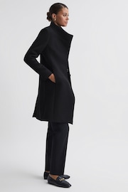 Reiss Black Mia Wool Blend Mid-Length Coat - Image 4 of 8