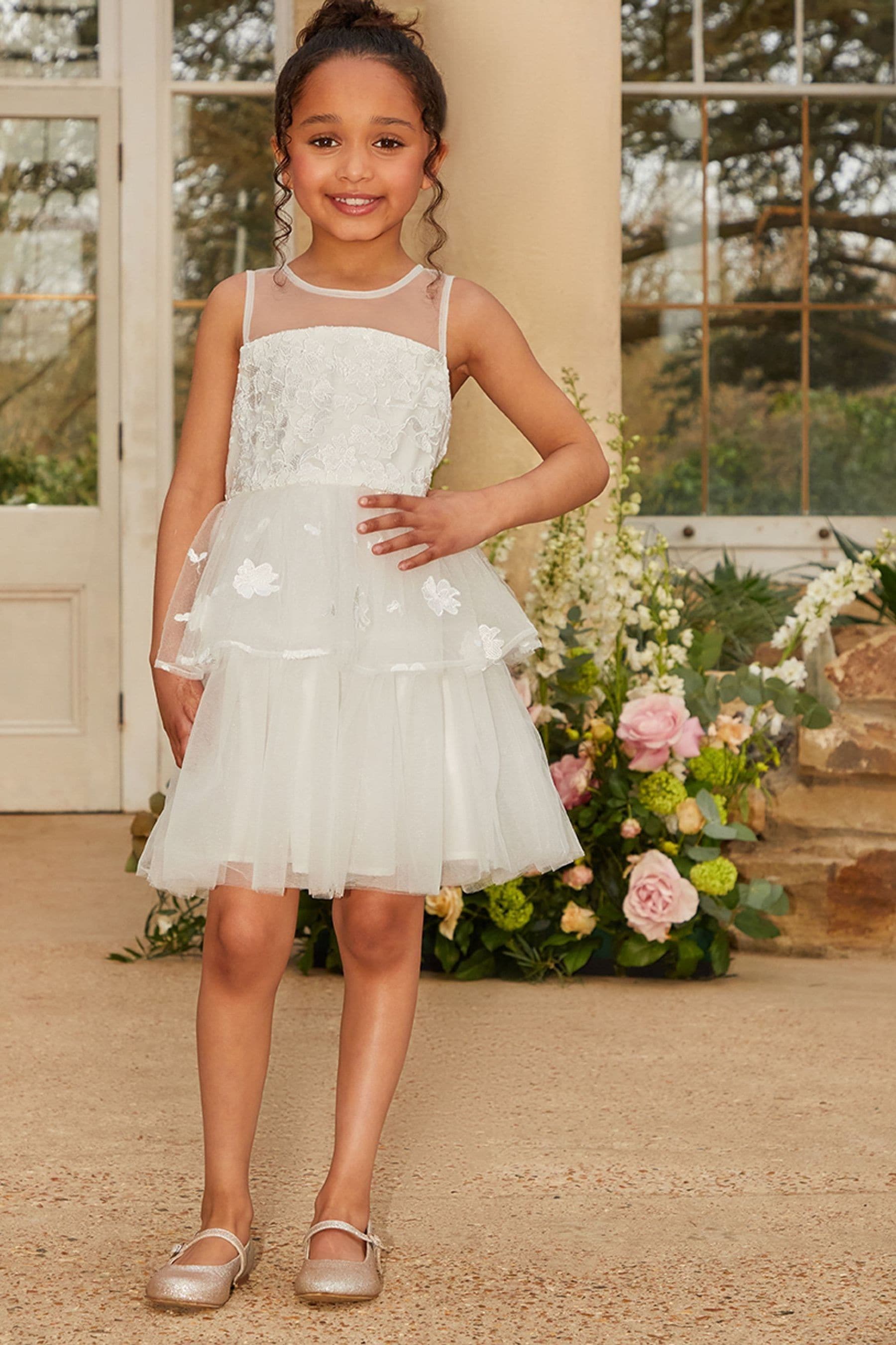 Layered tulle midi dress store