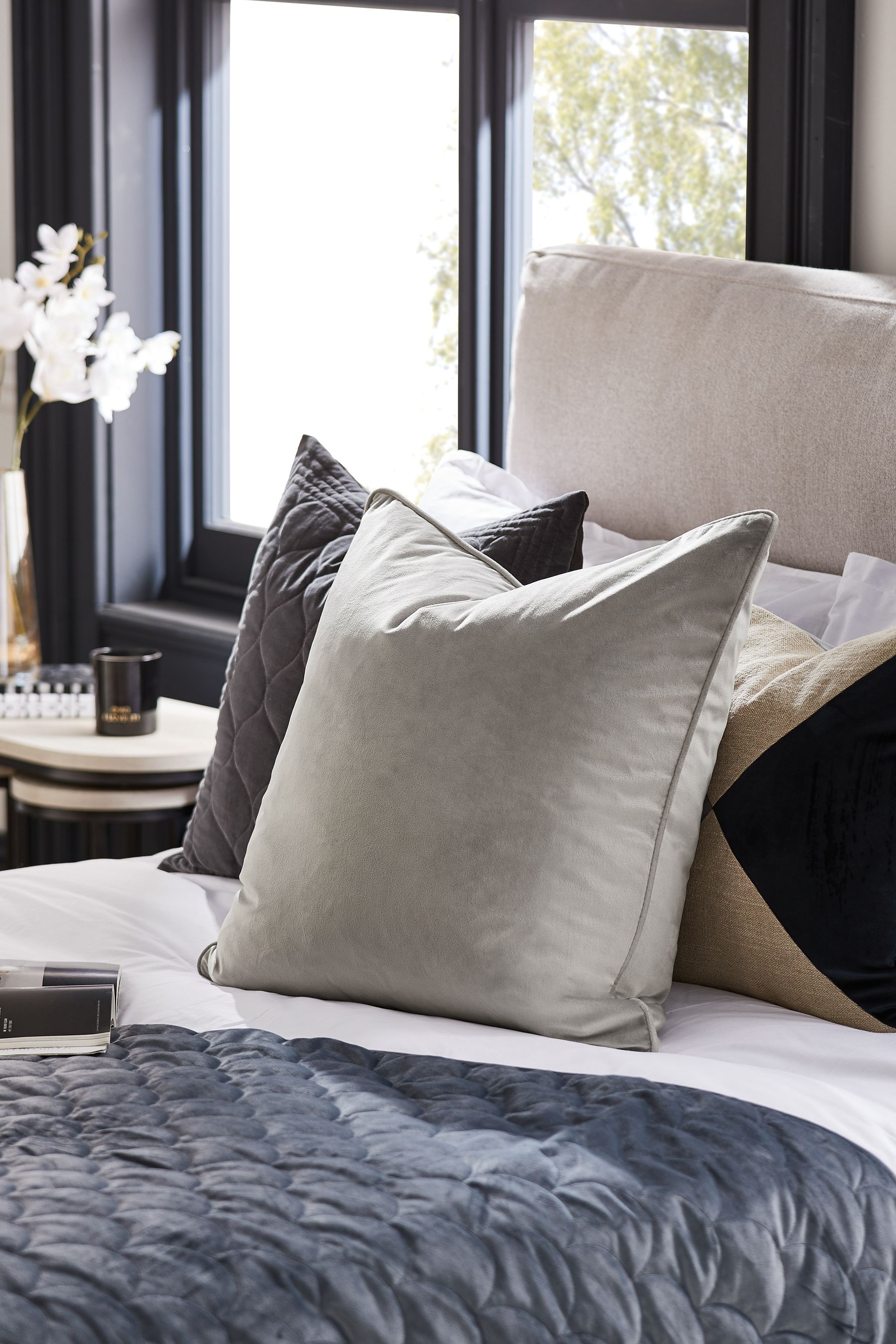 Next silver grey cushions top