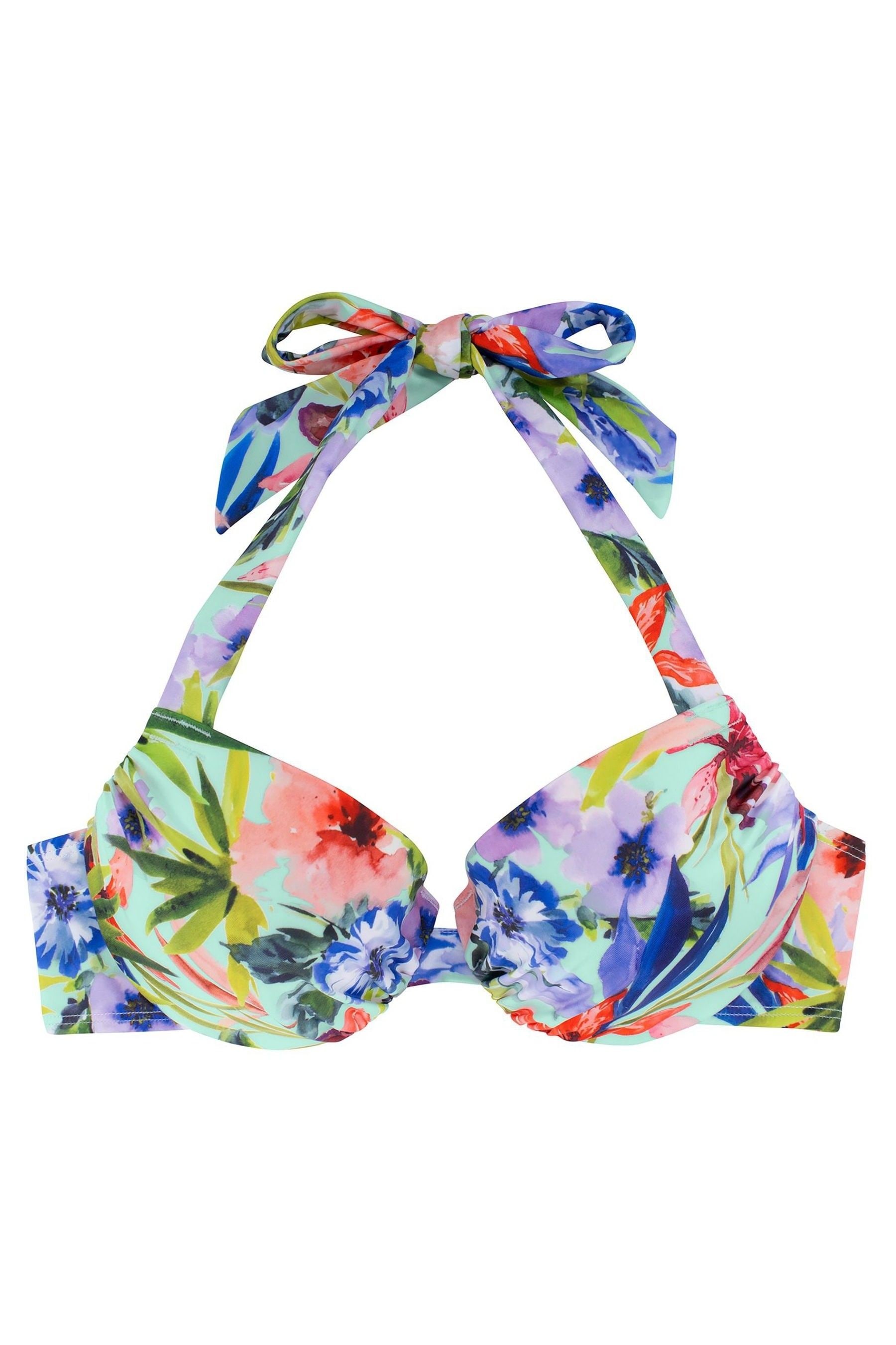 White floral print push up swimsuit cheap