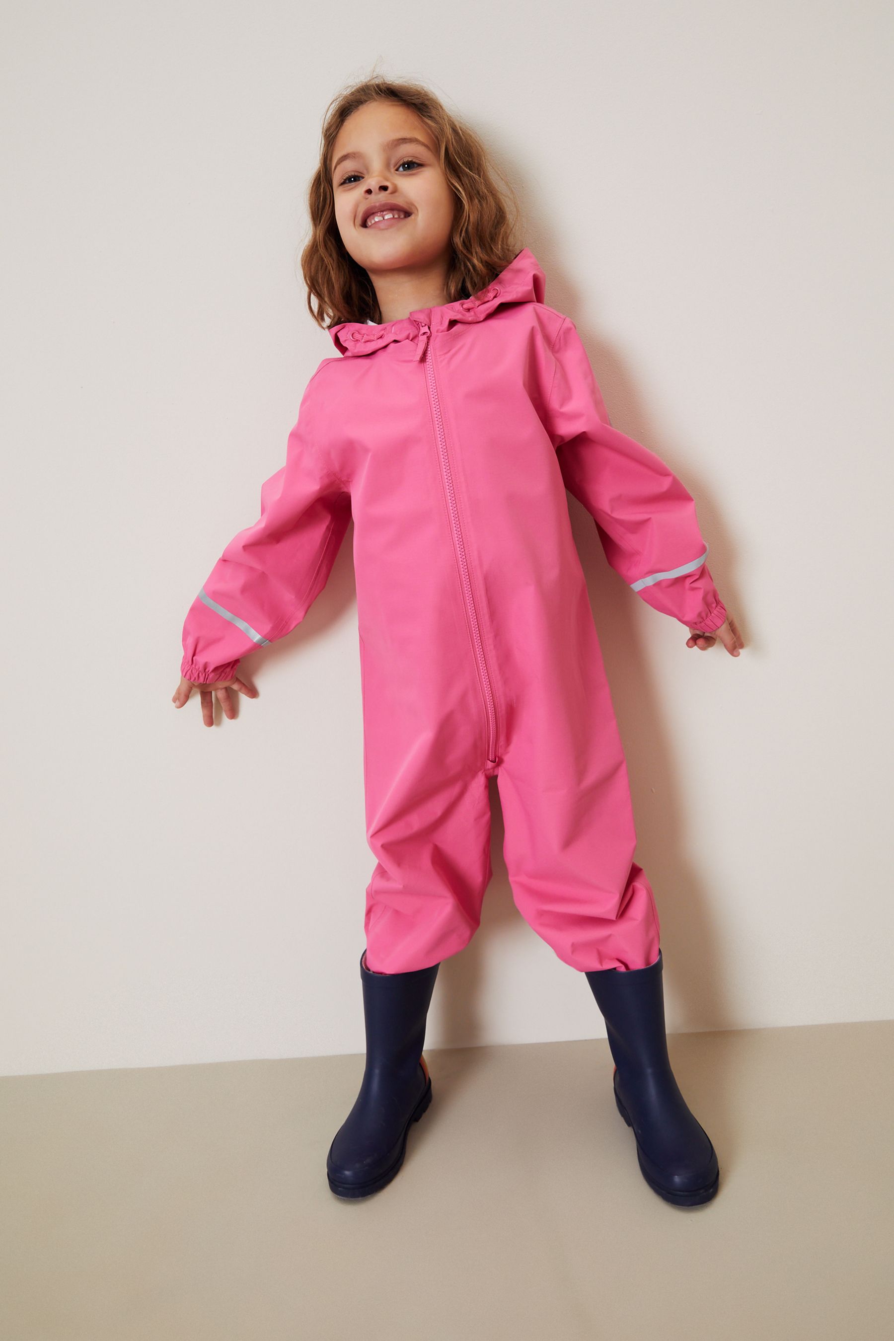 Buy Pink Zip Lined Hooded Waterproof Puddlesuit 12mths 10yrs from the Next UK online shop