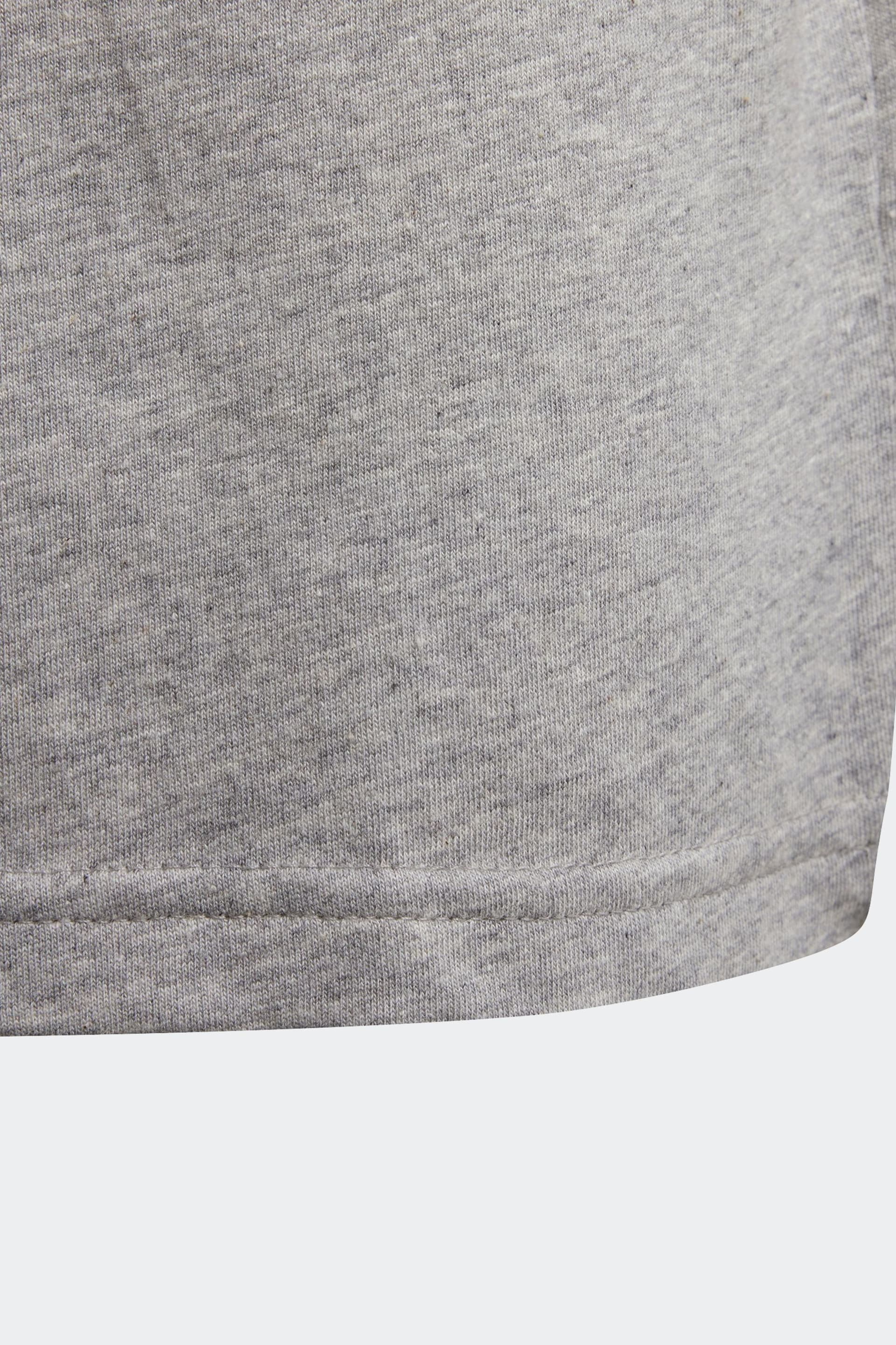 adidas Grey Essentials 3-Stripes Cotton T-Shirt - Image 5 of 5