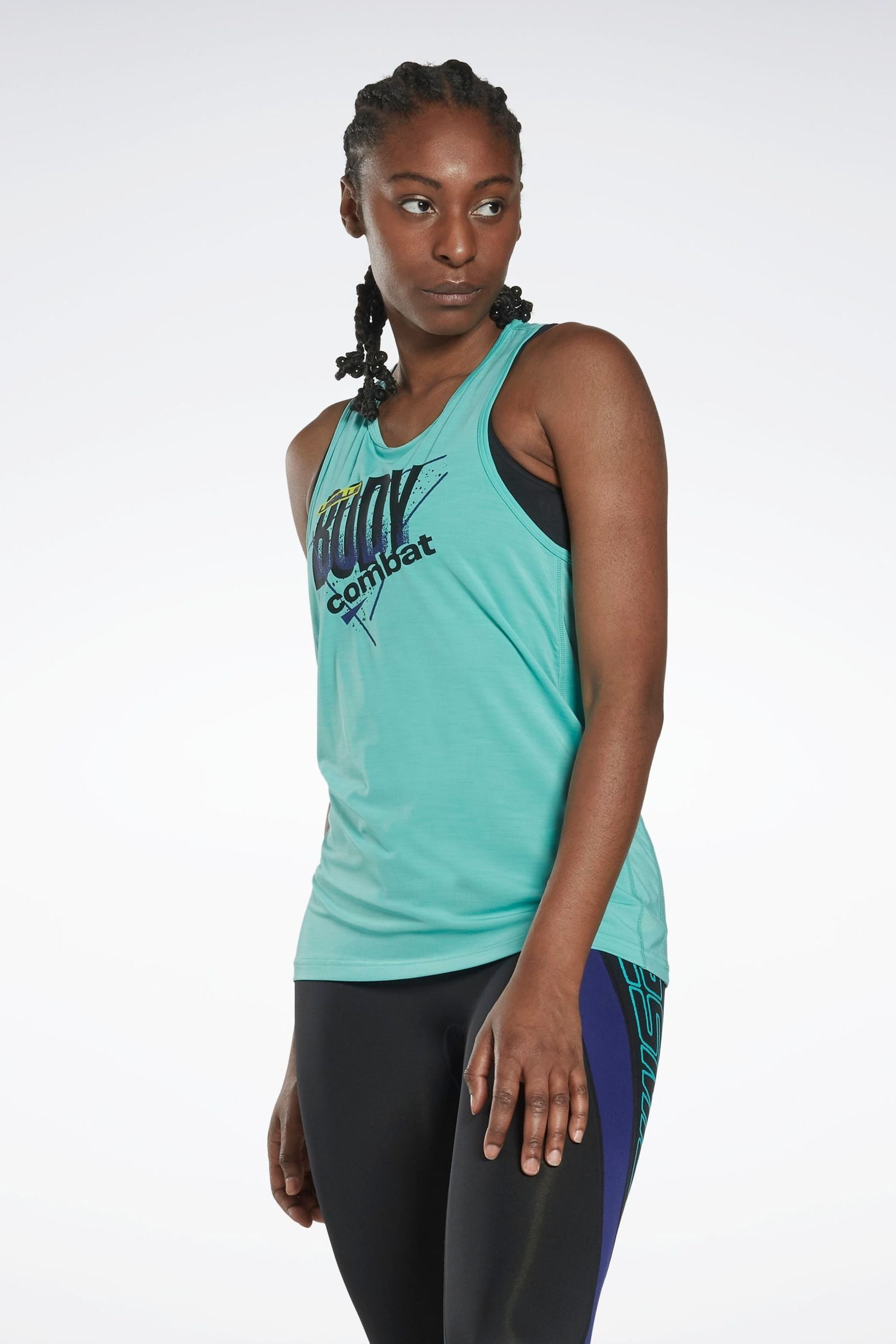 Buy Reebok Blue Les Mills BodyCombat ACTIVCHILL Graphic Tank Top from Next Luxembourg