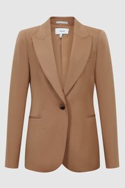 Reiss Camel Mara Single Breasted Blazer - Image 2 of 6