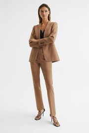 Reiss Camel Mara Single Breasted Blazer - Image 3 of 6