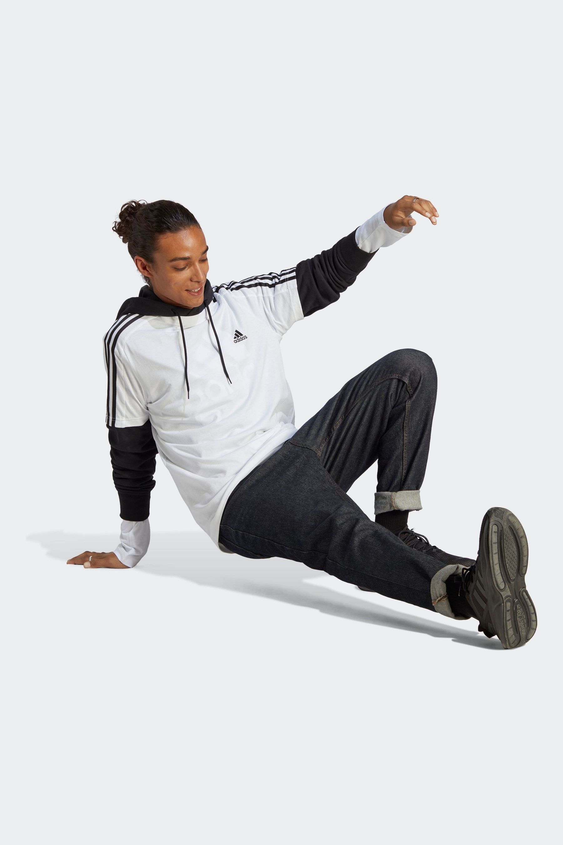 Buy adidas White Essentials Single Jersey 3 Stripes 100 Cotton T Shirt from Next Luxembourg