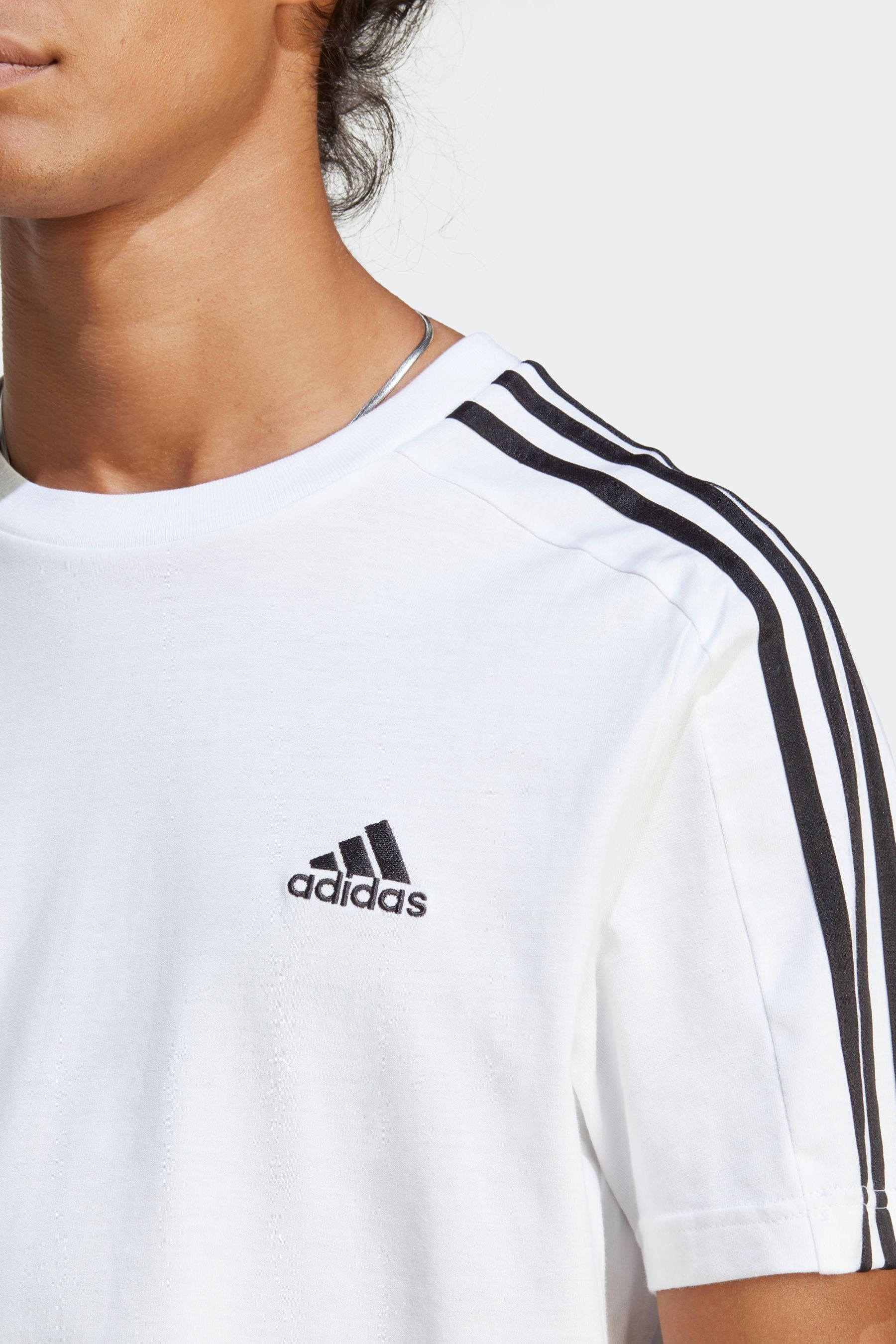 Buy adidas White Essentials Single Jersey 3 Stripes 100 Cotton T Shirt from Next Canada