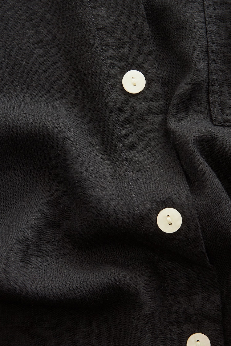 Black Linen Blend Shirt - Image 6 of 6