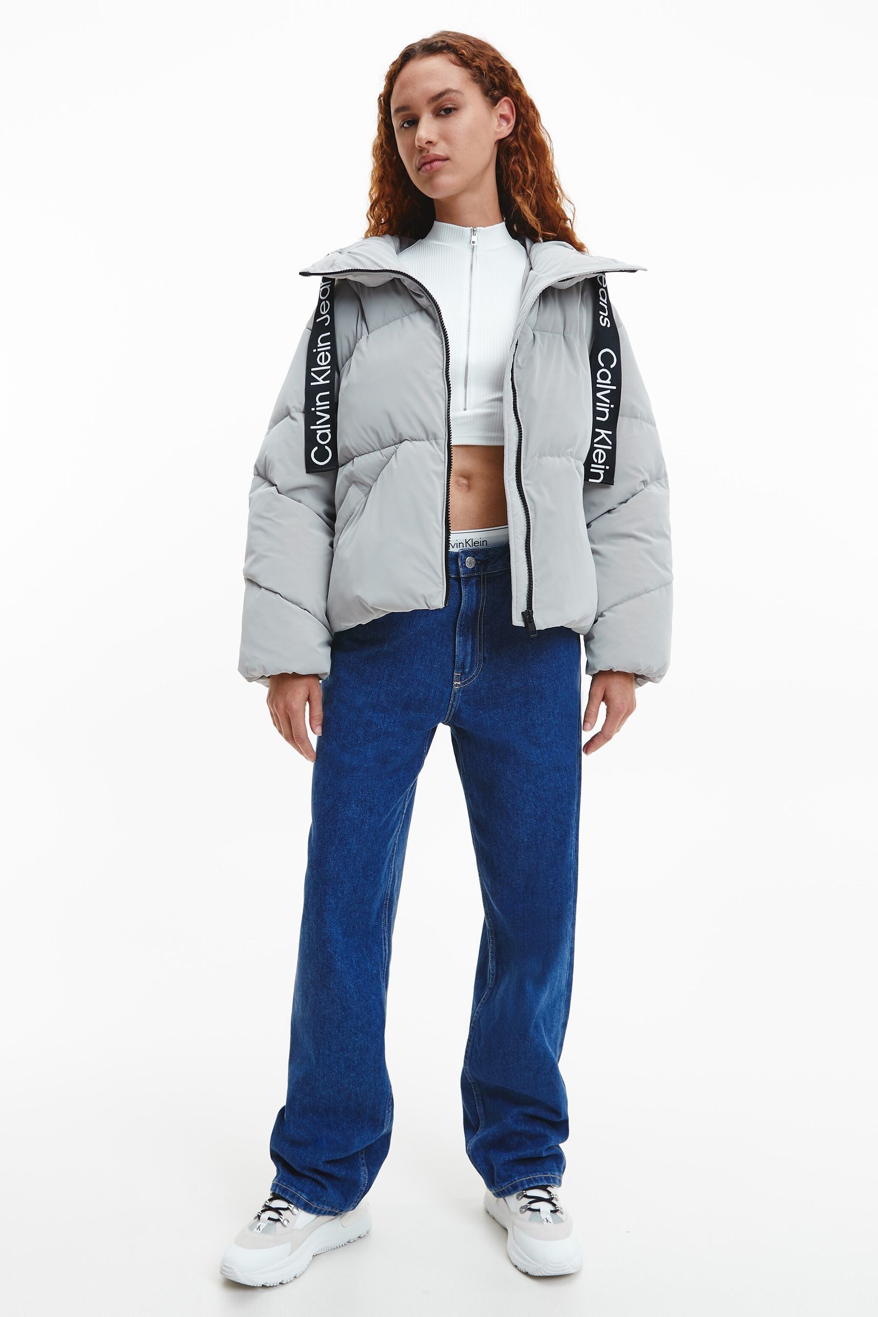 Calvin klein jeans logo padded jacket discount