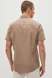 Stone Natural Slim Fit Short Sleeve Oxford Shirt - Image 3 of 6