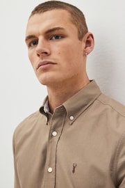 Stone Natural Slim Fit Short Sleeve Oxford Shirt - Image 5 of 6