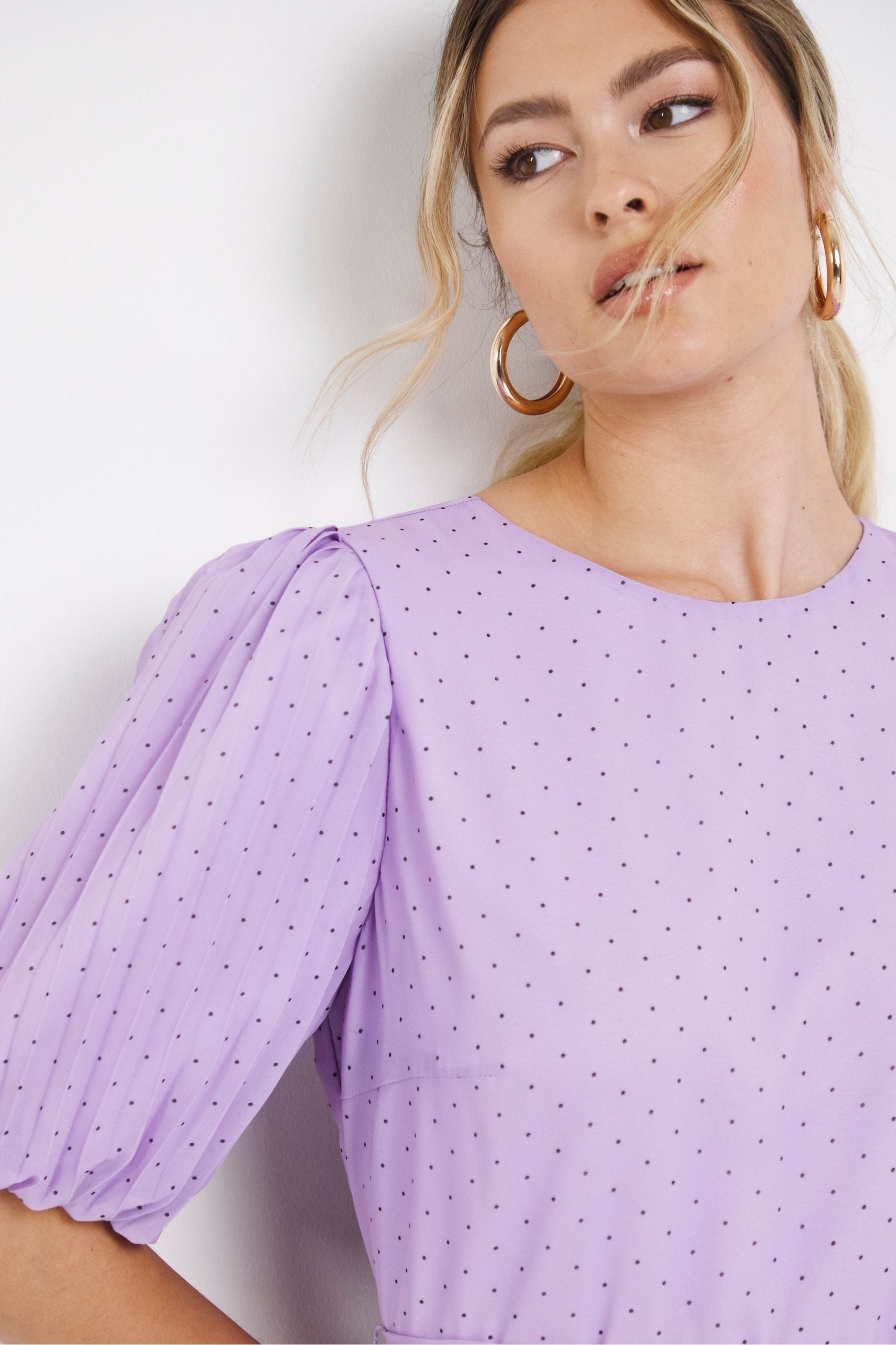 Buy Joanna Hope Purple Spot Pleated Midi Dress from the Next UK online shop