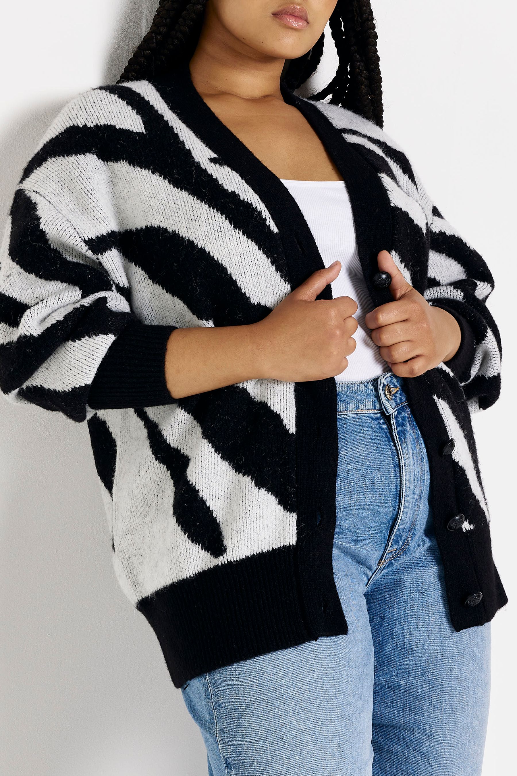 Zebra print cardigan top