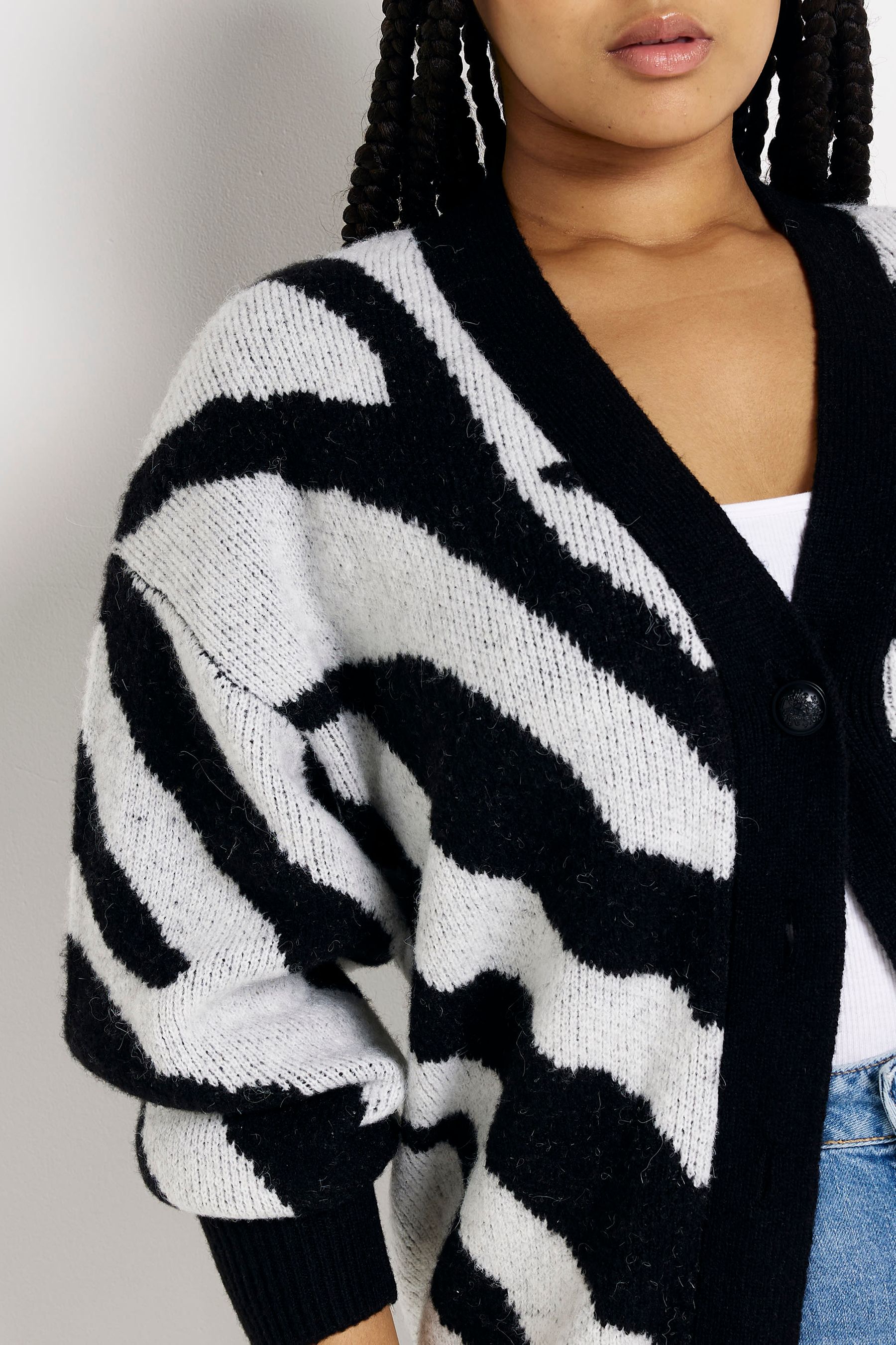 Zebra print cardigan top