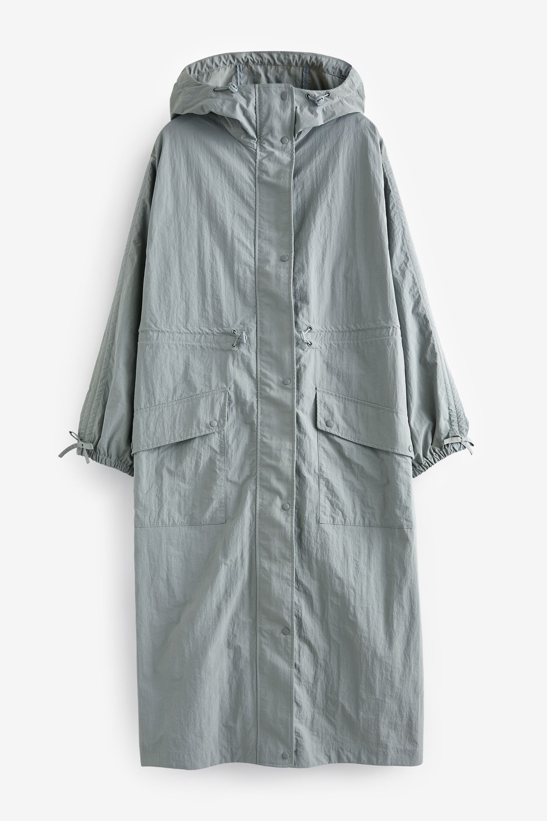Grey Longline Shower Resistant Raincoat - Image 6 of 8