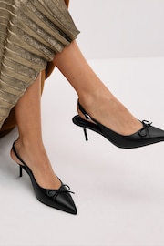 Black Forever Comfort Bow Slingback Heels - Image 1 of 7