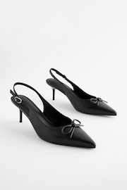 Black Forever Comfort Bow Slingback Heels - Image 4 of 7