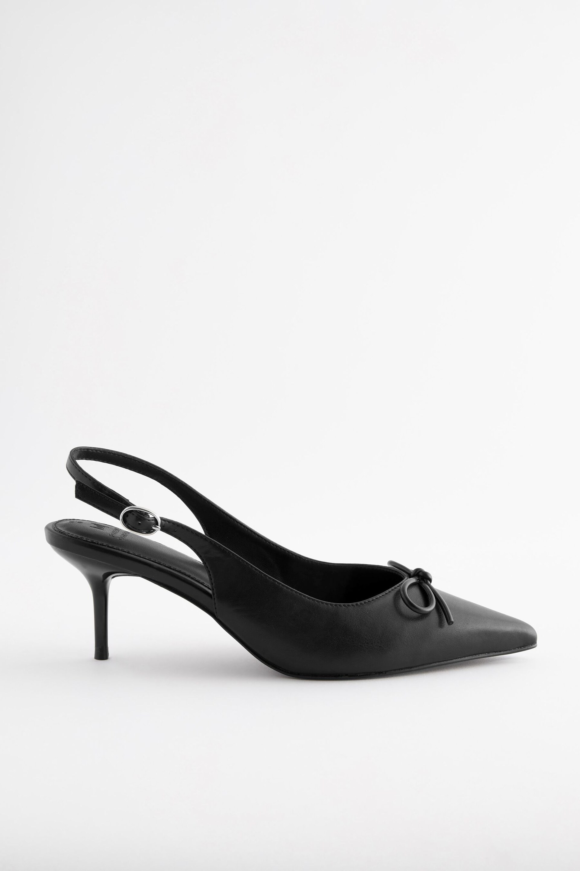 Black Forever Comfort Bow Slingback Heels - Image 5 of 7