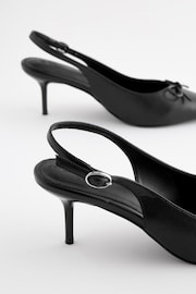 Black Forever Comfort Bow Slingback Heels - Image 6 of 7