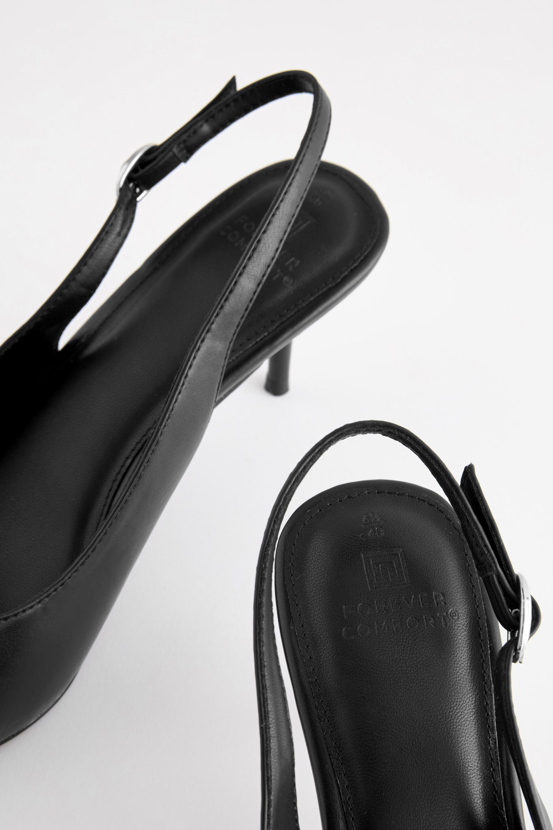 Black Forever Comfort Bow Slingback Heels - Image 7 of 7