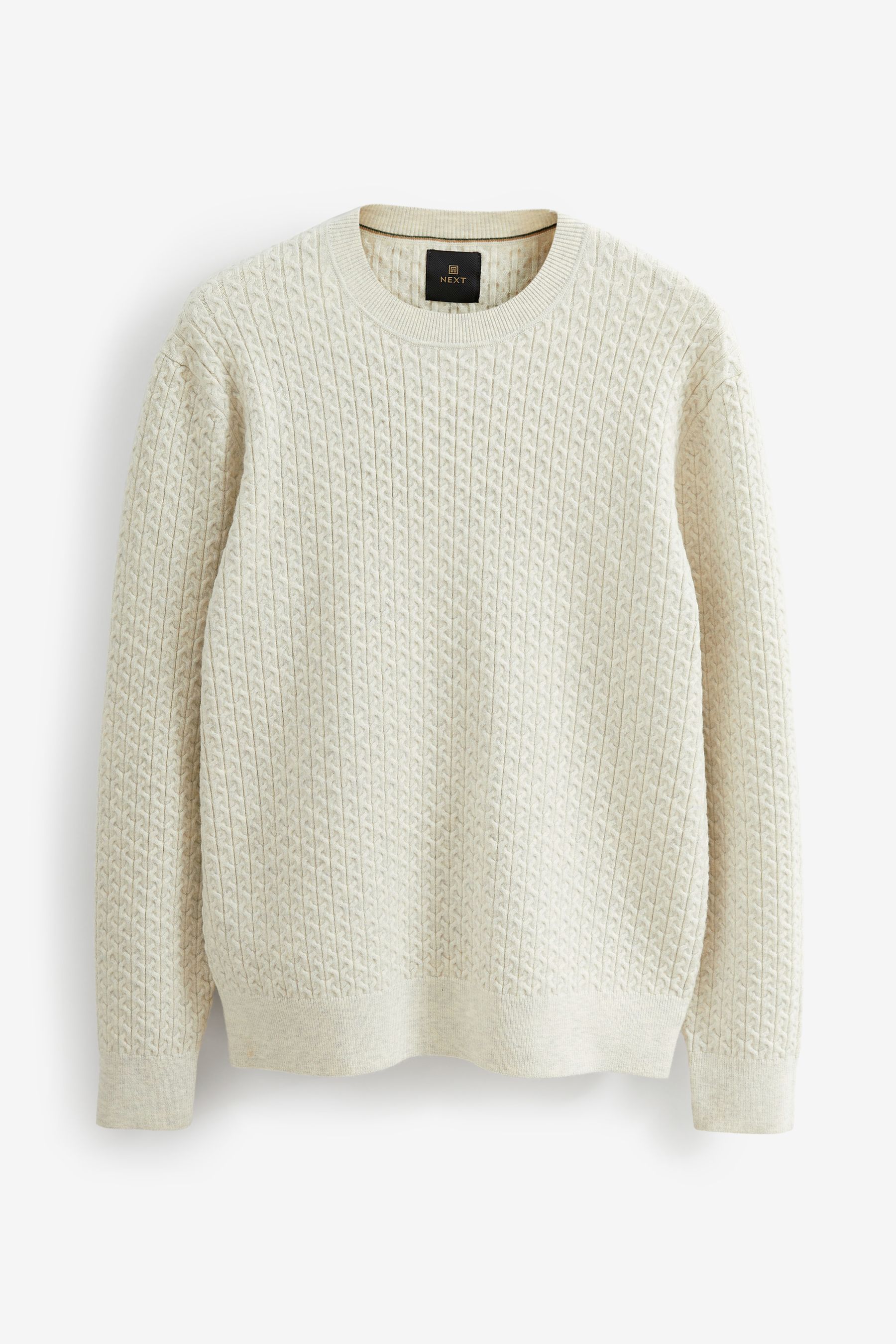 Buy Bone Neutral Regular Knitted Smart Textured Jumper from Next Luxembourg