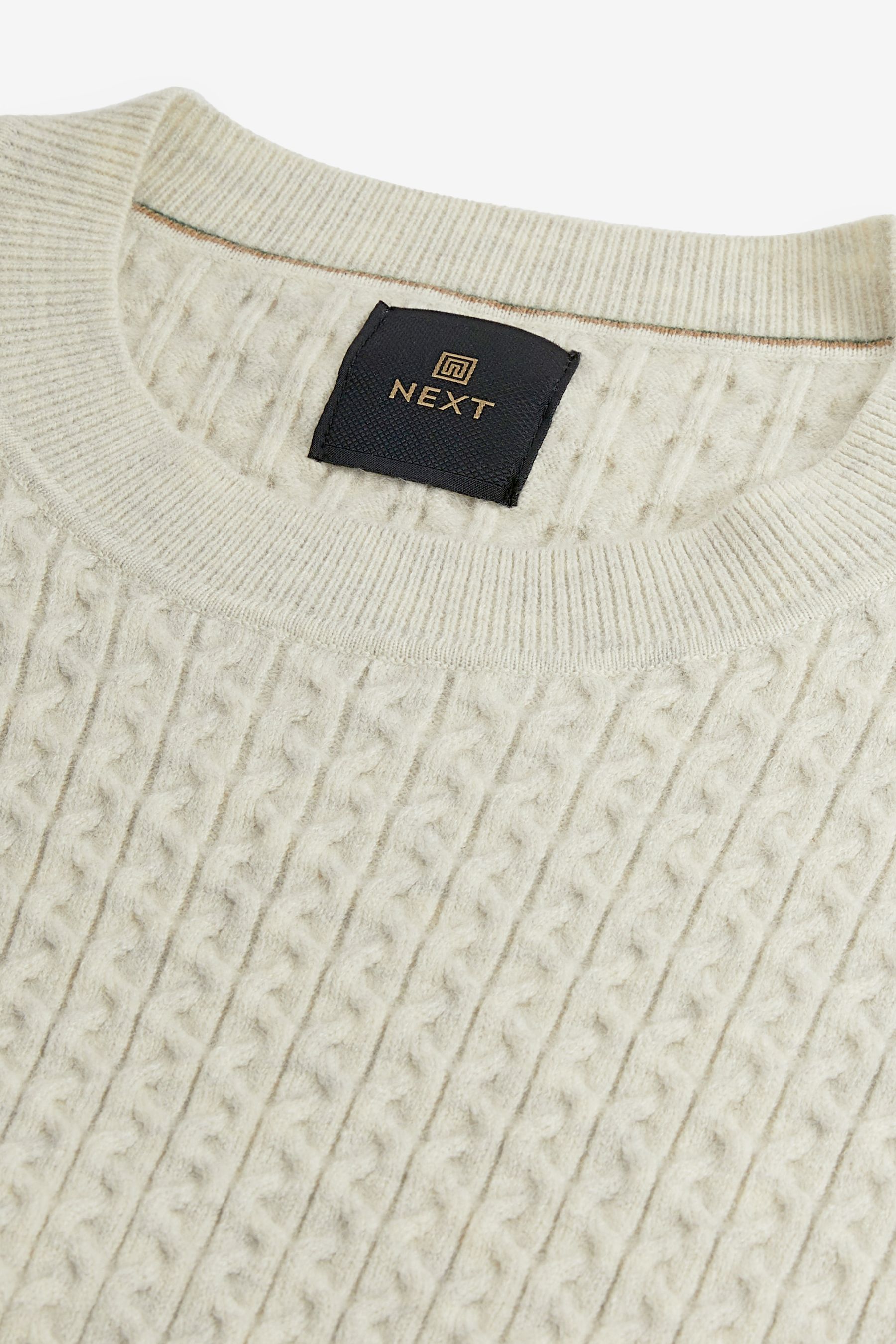 Buy Bone Neutral Regular Knitted Smart Textured Jumper from Next Luxembourg