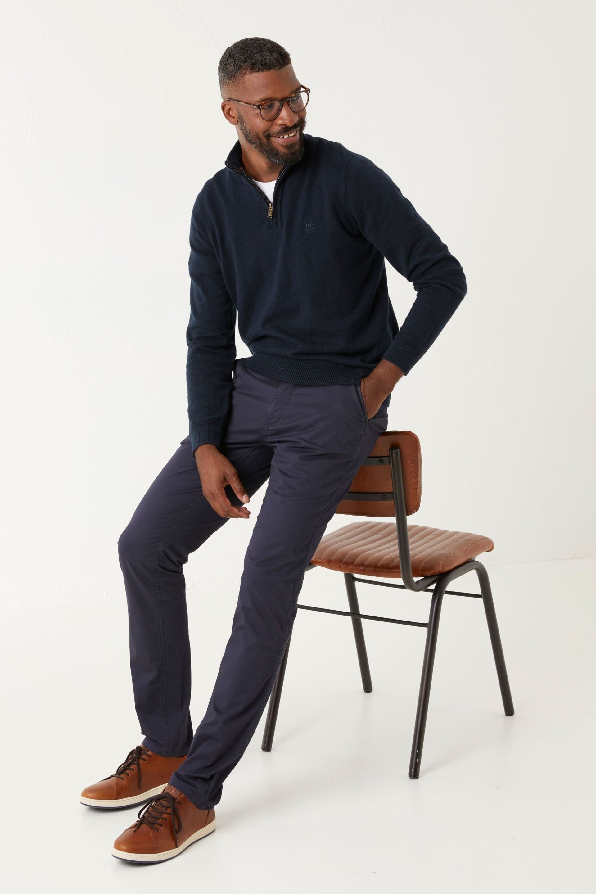 FatFace Blue Slim Stretch Chinos - Image 1 of 4