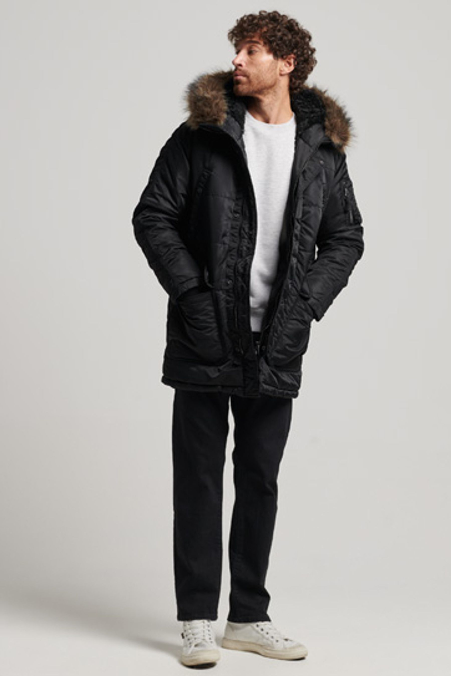 Buy Superdry Jet Black Vintage Jet Chinook Parka Coat from Next Ireland