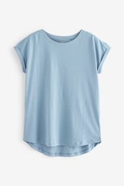 Blue Dusky Round Neck Cap Sleeve T-Shirt - Image 5 of 5