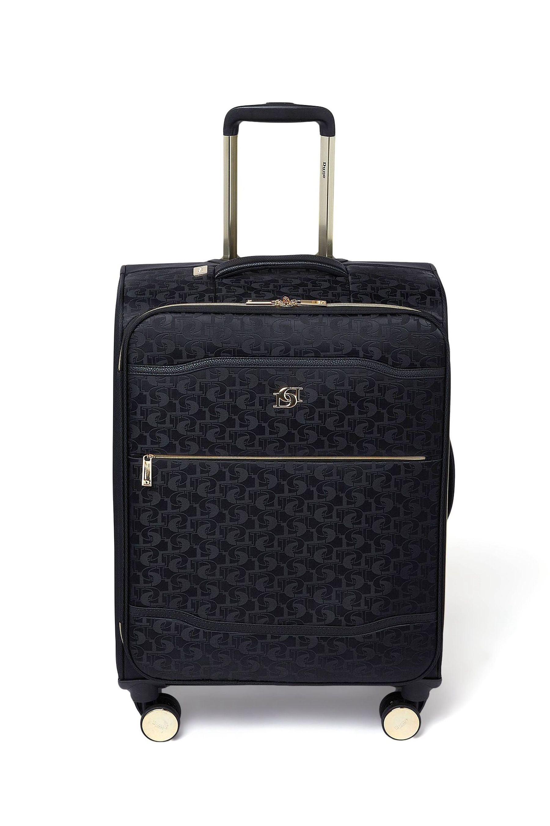 Buy Dune London Black Oriel Monogram 66cm Medium Suitcase from Next Luxembourg