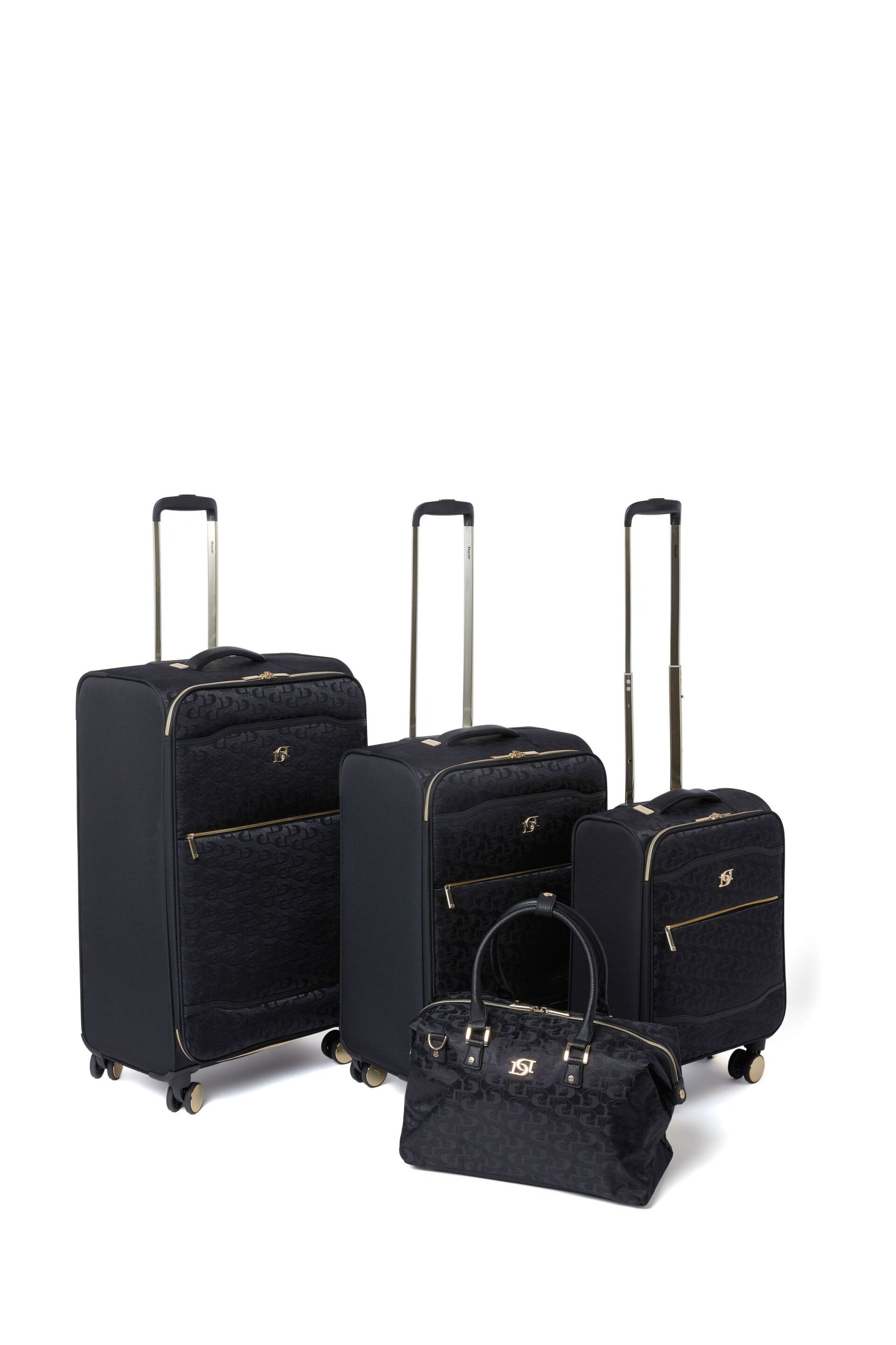 Dune London Black Oriel Monogram 66cm Medium Suitcase - Image 4 of 4