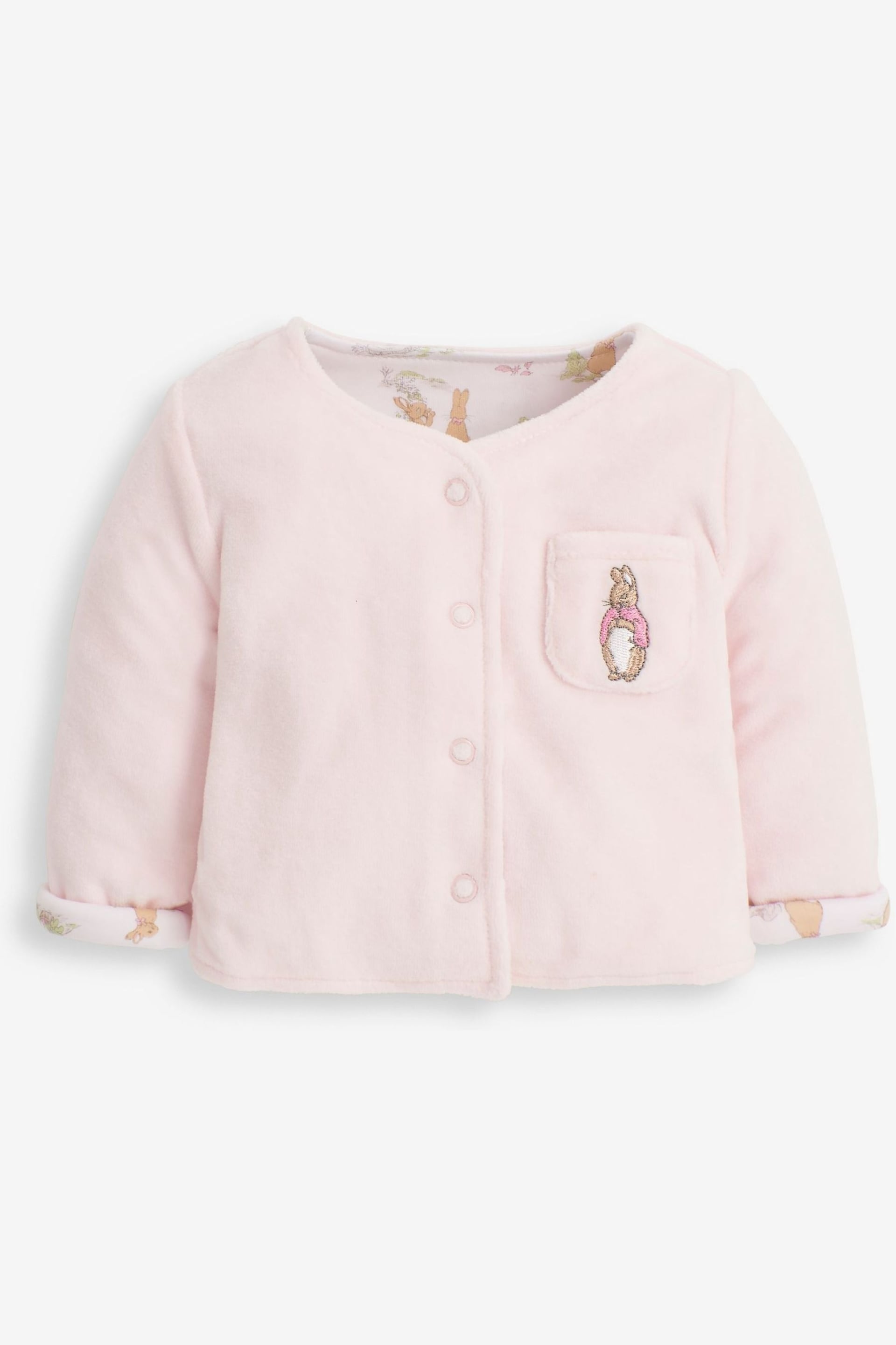 JoJo Maman Bébé Pink 3-Piece Flopsy Bunny Sleepsuit, Jacket & Hat Set - Image 6 of 9