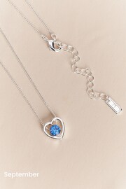 Silver Plated Heart Birthstone Necklace - Image 10 of 13