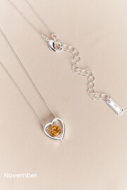 Silver Plated Heart Birthstone Necklace - Image 12 of 13