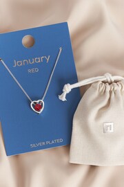 Silver Plated Heart Birthstone Necklace - Image 13 of 13