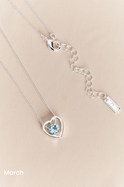 Silver Plated Heart Birthstone Necklace - Image 4 of 13