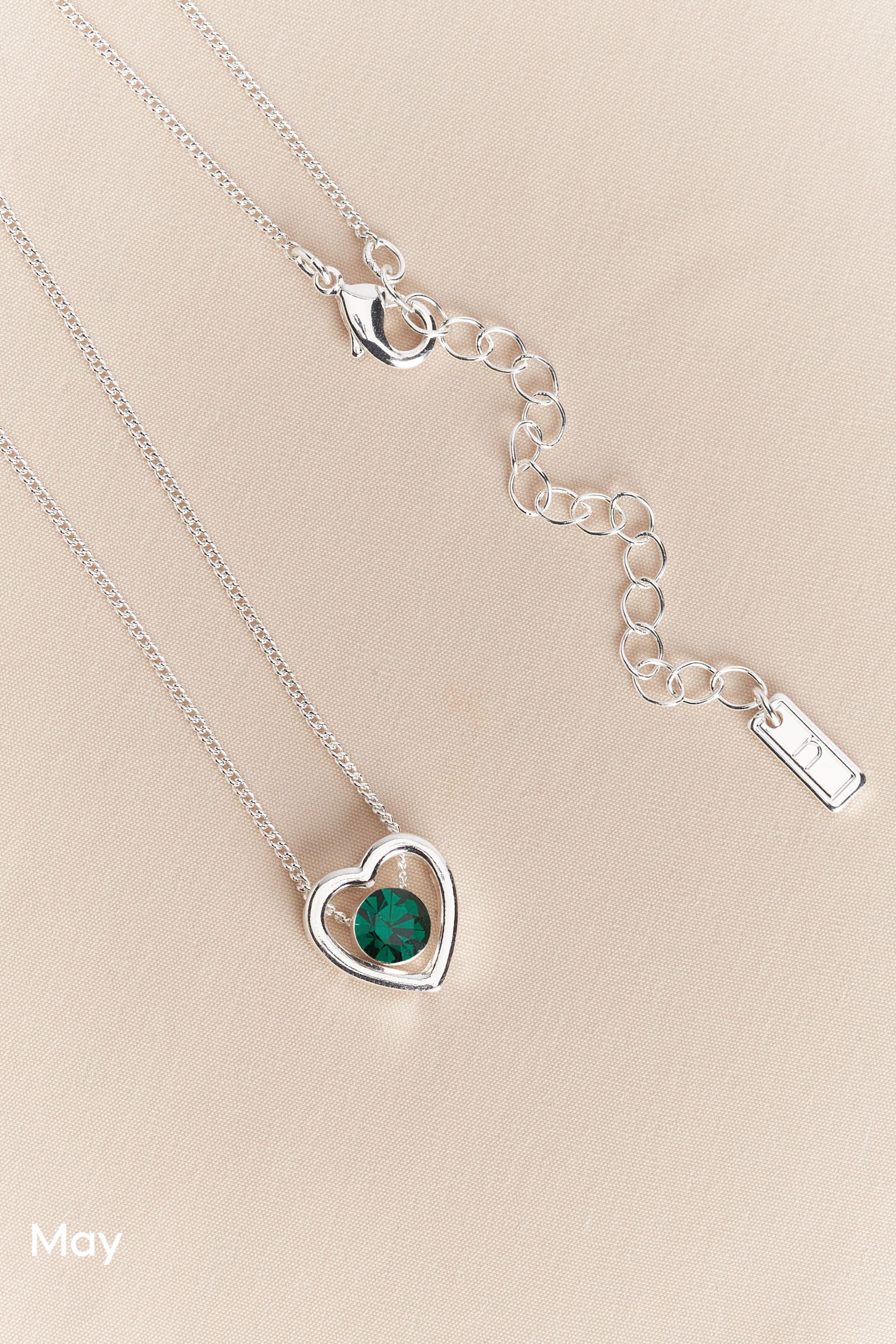 Silver Plated Heart Birthstone Necklace - Image 6 of 13