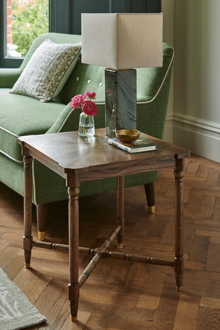 Nina Campbell Dark Oak Tedworth Side Table - Image 1 of 6