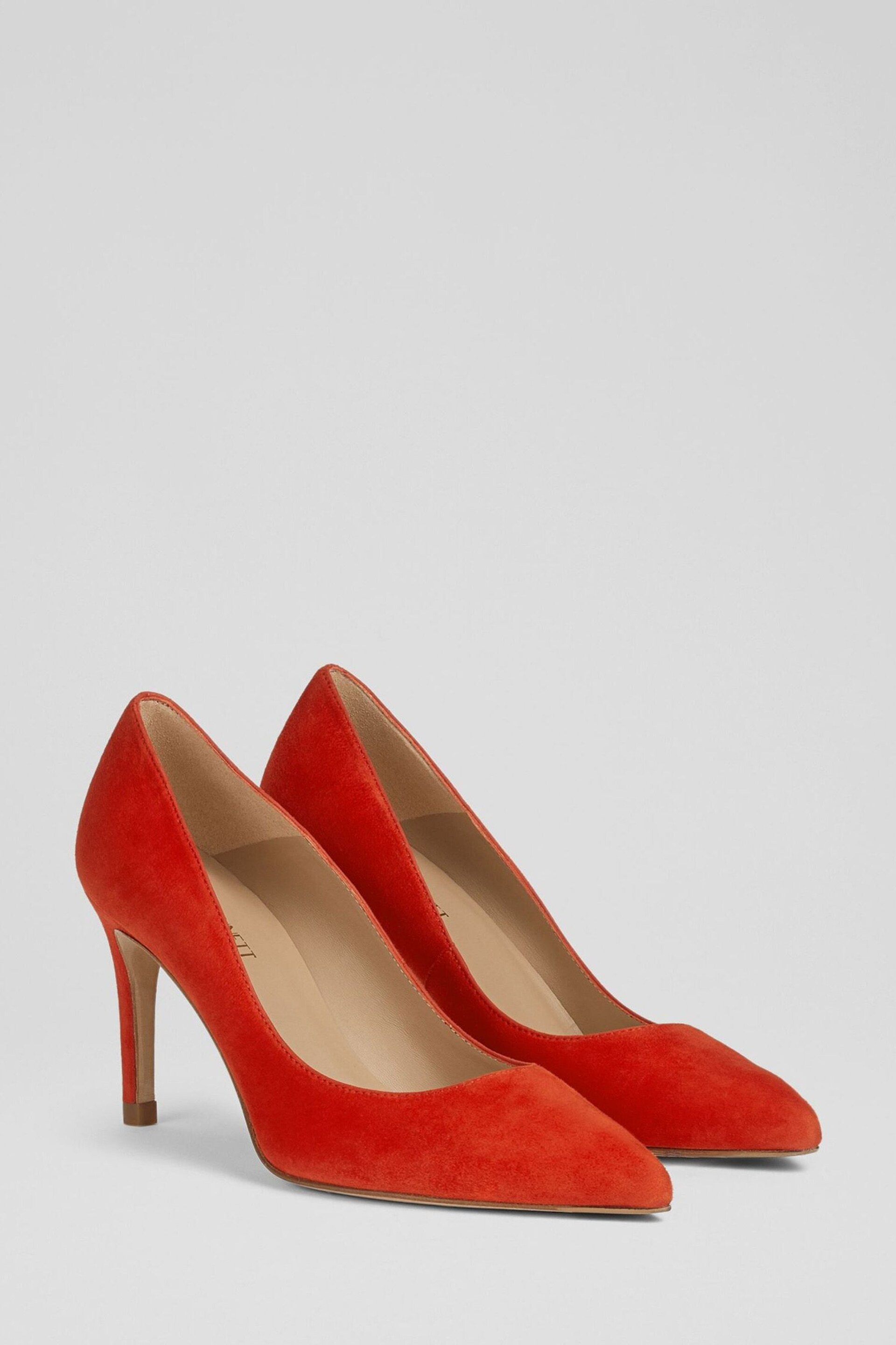 LK Bennett Floret Suede Pointed Toe Courts - Image 2 of 4
