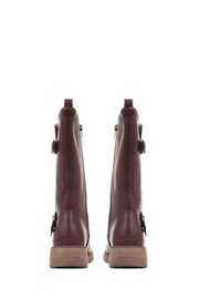 Pavers Brown Wedge Heel Calf Boots - Image 3 of 5