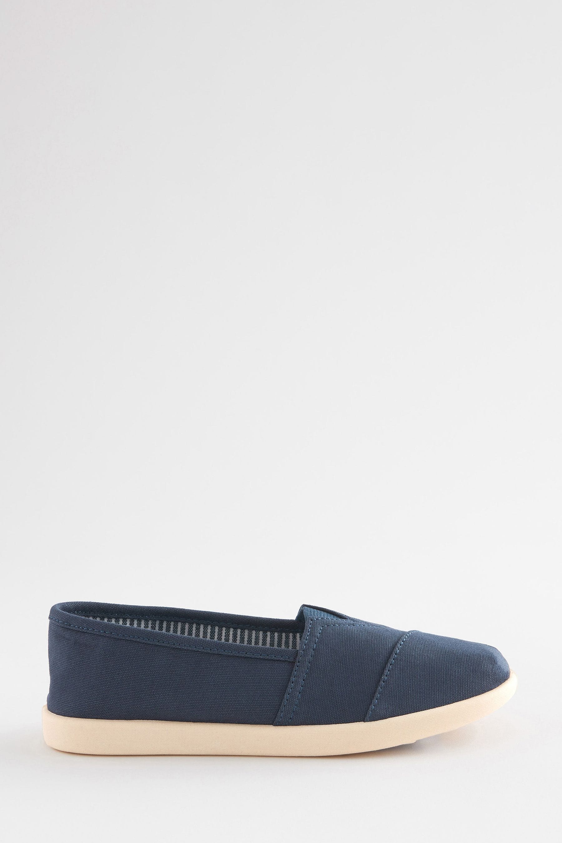 Buy Navy Blue Canvas Slip Ons Shoes from Next Luxembourg