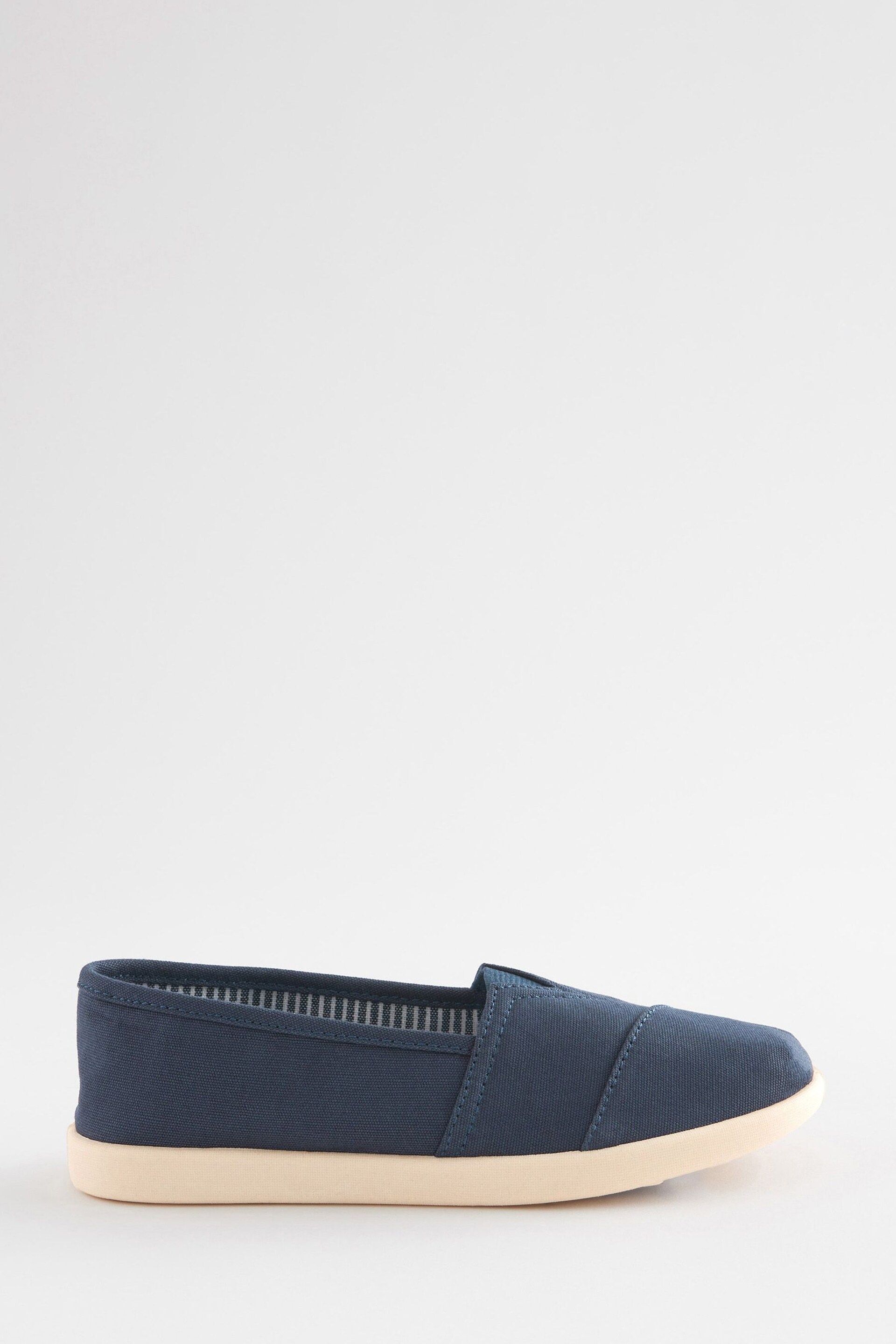 Navy Blue Canvas Slip-Ons Shoes - Image 2 of 4