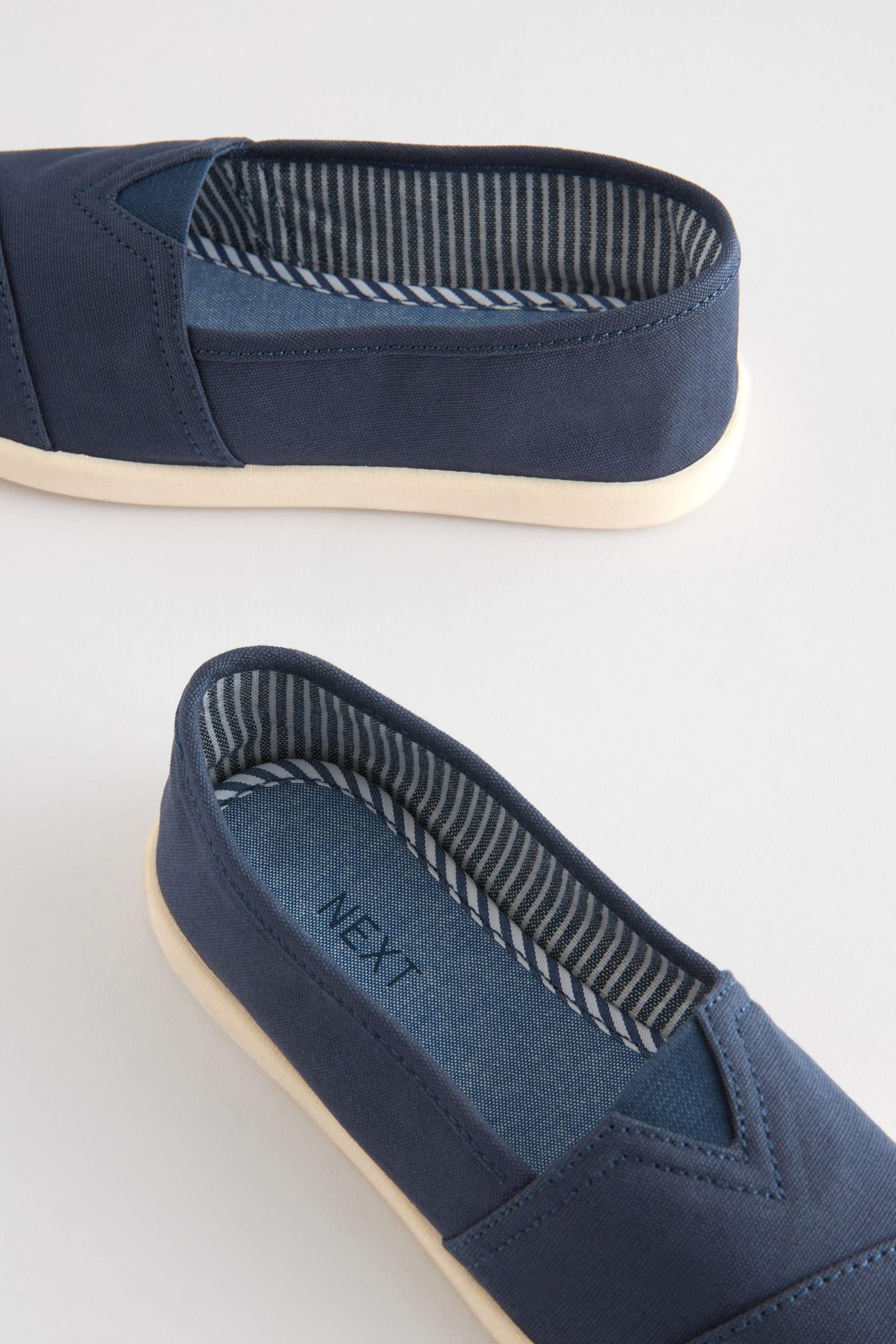 Navy Blue Canvas Slip-Ons Shoes - Image 3 of 4